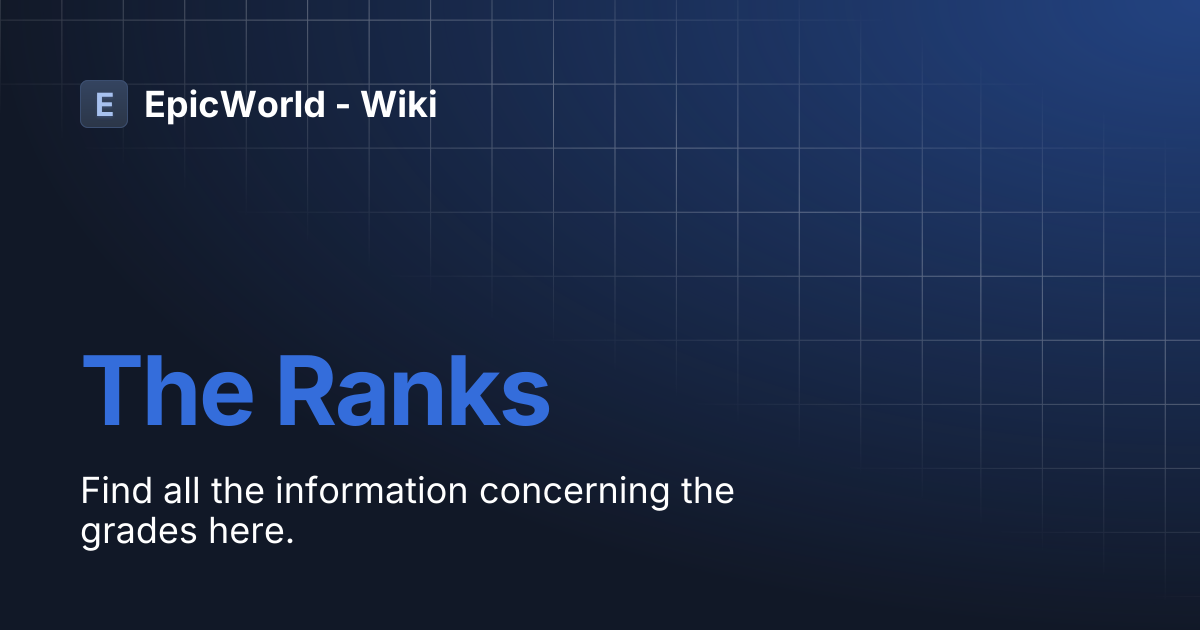 The Ranks | EpicWorld - Wiki